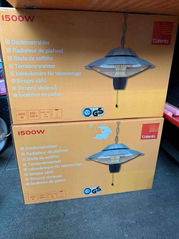 Calienta Terrasverwarmer - Plafondmodel 1500W, Tuin en Terras, Terrasverwarmers, Nieuw, Elektrisch, Plafond, Ophalen