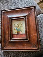 Olieverf gesigneerd schilderij met bloemen in lijst, Antiek en Kunst, Kunst | Schilderijen | Klassiek, Ophalen of Verzenden