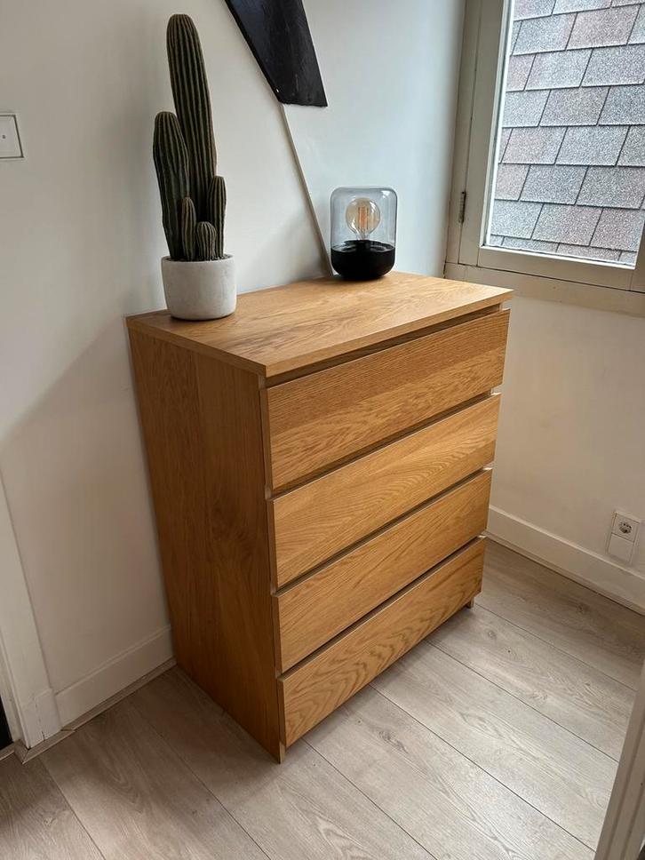 IKEA MALM ladekast eikenfineer - Amsterdam, Huis en Inrichting, Kasten | Ladekasten, Gebruikt, 50 tot 100 cm, 25 tot 50 cm, Eikenhout