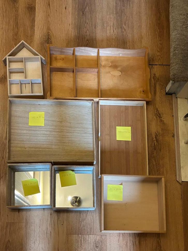 Houten bakken en sorteerbak voor sensorisch spel, Doe-het-zelf en Verbouw, Kratten en Dozen, Zo goed als nieuw, Minder dan 35 cm
