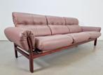 Vintage Coja bank & fauteuil Zweden '70 leer palissander, Ophalen, Vintage mid century, N, N