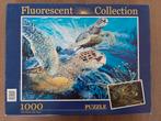 Puzzel, schildpadden, Fluorescent, compleet, 1000 stukjes., Hobby en Vrije tijd, Verzenden, 500 t/m 1500 stukjes, Zo goed als nieuw