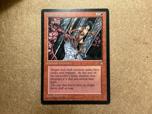 1x Aggression (Excellent), Hobby en Vrije tijd, Verzamelkaartspellen | Magic the Gathering, Zo goed als nieuw, Losse kaart, Ophalen of Verzenden