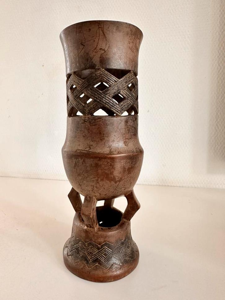 Kuba Statie beker Afrikaanse tribsle etnische kunst 1950, Antiek en Kunst, Kunst | Niet-Westerse kunst, Ophalen of Verzenden