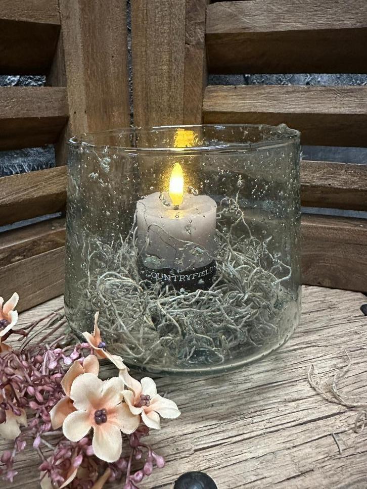 windlicht / bubbelglas, Huis en Inrichting, Woonaccessoires | Kandelaars en Kaarsen, Nieuw, Kandelaar, Minder dan 25 cm, Overige materialen