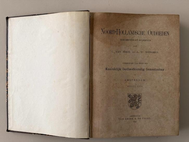 antieke boeken "Noord-Hollandsche Oudheden", Antiek en Kunst, Antiek | Boeken en Bijbels, Ophalen of Verzenden