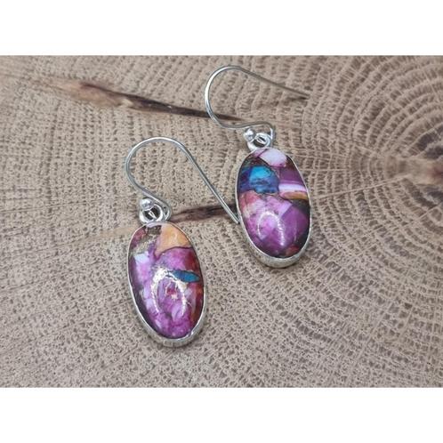 Echt zilveren oorbel hangers pink oyster turquoise. EBV, Sieraden, Tassen en Uiterlijk, Oorbellen, Nieuw, Hangers, Zilver, Zilver