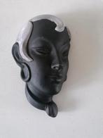 vintage keramiek wandhoofd van een meisje 20x12 cm, Ophalen of Verzenden