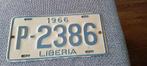 Originele gebruikte kentekenplaat van Liberia  West-Afrika, Ophalen of Verzenden, Gebruikt, Auto's