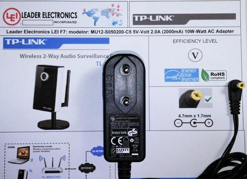 Leader MU12-S050200-C5 5V 2A 10W AC Adapter TP-Link Camera, Audio, Tv en Foto, Opladers, Nieuw, Ophalen of Verzenden