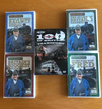 7 DVD's oude trams, treinen, bussen, stoom, o.a. Fred Dibnah beschikbaar voor biedingen