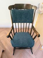 Vintage schommelstoel met blauwe bekleding, Antiek en Kunst, Ophalen