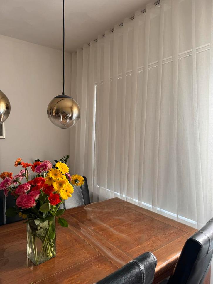 Mooie Vitrage Gordijnen, Huis en Inrichting, Stoffering | Gordijnen en Lamellen, Zo goed als nieuw, 200 cm of meer, Wit, Ophalen of Verzenden