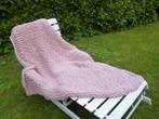 Heel grof gebreide woonplaid Roze 160 x 130 cm, Huis en Inrichting, Ophalen of Verzenden, Gebruikt