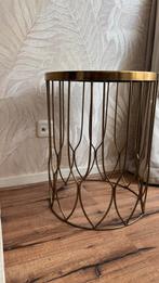 Bijzettafel Verdi - messingkleur - 50xØ40 cm, Ophalen, Minder dan 55 cm, Metaal of Aluminium, Rond