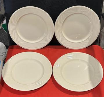 4x dinerbord Wedgwood Edme, Queen's Ware, kleur wit beschikbaar voor biedingen