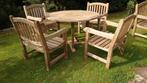Mooie Teak tuinset + Bank. Tafel Queens Teak, Tuin en Terras, Tuinsets en Loungesets, Ophalen, Gebruikt, Teakhout, Bank