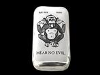 100 gram "Hear no evil" zilverbaar, Postzegels en Munten, Edelmetalen en Baren, Ophalen of Verzenden, Zilver