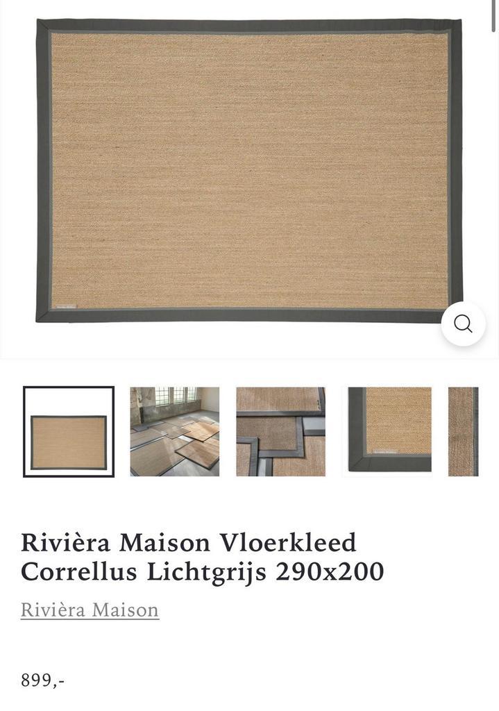 Rivièra Maison Vloerkleed ‘Correllus’ Grijs / 2.90 / 2.00, Huis en Inrichting, Stoffering | Tapijten en Kleden, Zo goed als nieuw