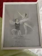 Vintage Gina Balletdansers ingelijste kunst prent 1960, Antiek en Kunst, Curiosa en Brocante, Ophalen