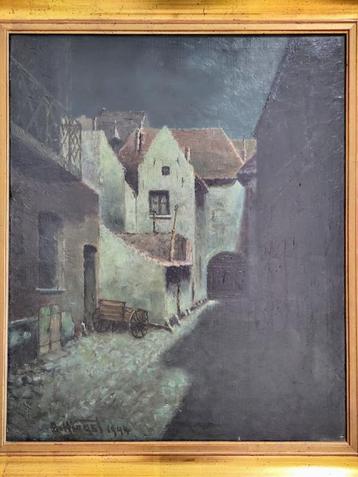 Uniek! Olieverfschilderij Venlo Bartelsplaats 1944 beschikbaar voor biedingen