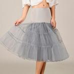 SALES! Grijze lange meerlaagse petticoat 60's 70's maat S L, Carnaval, Maat 42/44 (L), Nieuw, Ophalen of Verzenden