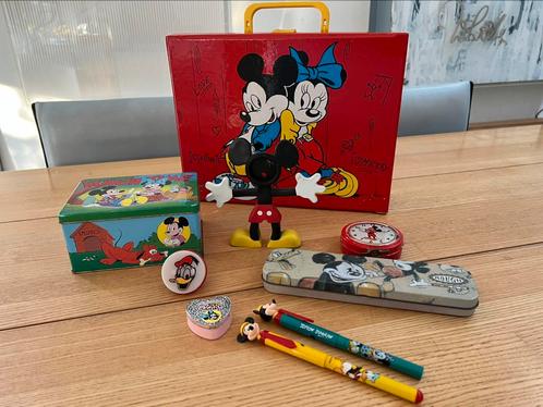 Vintage koffertje Disney en kleine andere Disney spullen, Verzamelen, Disney, Gebruikt, Tas, Koffer of Zak, Mickey Mouse, Verzenden