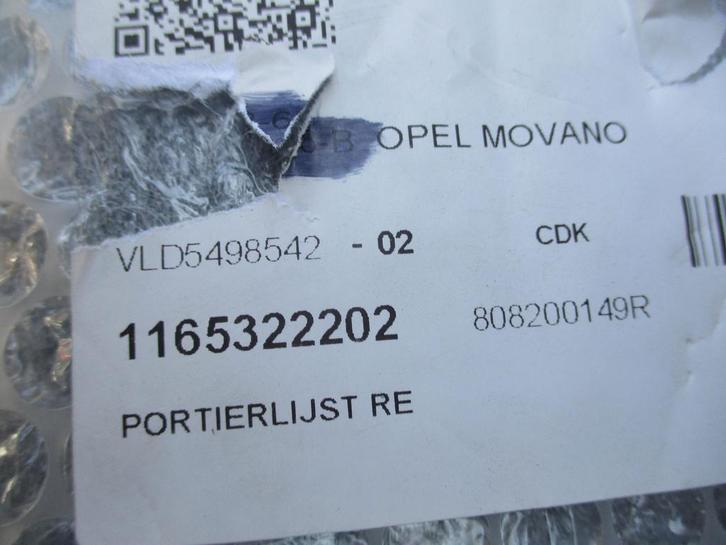 rechter portierlijst movano master 3, Auto-onderdelen, Carrosserie en Plaatwerk, Opel, Gebruikt, Ophalen of Verzenden