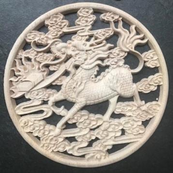 Chinees houtsnijwerk ornament chinese draak applique china  beschikbaar voor biedingen