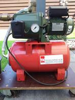 WATERPOMP  MET DRUKVAT  EN DRUKREGELAAR MET TRUGSLAGKLEP, Tuin en Terras, Waterpompen, Ophalen, Gebruikt, Elektrisch, Beregeningspomp