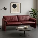 Leolux Bora Bora 2-zits designbank – bordeauxrood leder, Ophalen, Gebruikt, -, LEOLUX