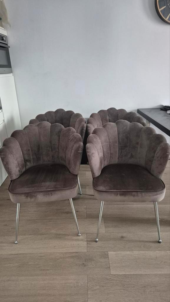 Richmond eetkamerstoelen velvet, Huis en Inrichting, Stoelen, Zo goed als nieuw, Vier, Metaal, Stof, Overige kleuren, Ophalen