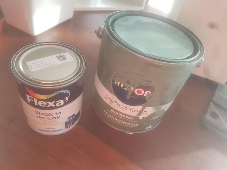 Histor muurverf Dried Holly en zelfde kleur Flexa lak, Doe-het-zelf en Verbouw, Verf, Beits en Lak, Zo goed als nieuw, Ophalen of Verzenden