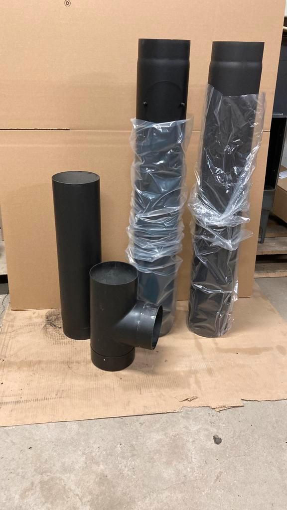 Kachelpijp rookkanaal enkelwandig 150 mm 15 cm, Doe-het-zelf en Verbouw, Buizen en Afvoer, Zo goed als nieuw, Rvs, Minder dan 2 meter