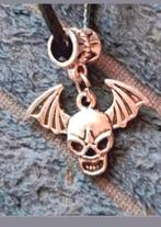 Ketting doodshoofd, Verzenden, Nieuw, Zilver, Met hanger