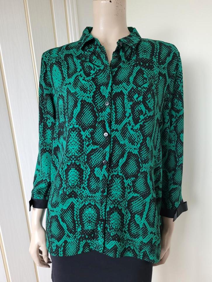Juffrouw Jansen blouse groen snake maat L/40, Kleding | Dames, Blouses en Tunieken, Zo goed als nieuw, Maat 38/40 (M), Groen, Ophalen of Verzenden