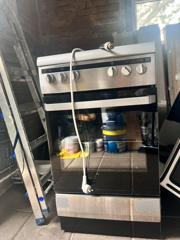 Inventum Gas-Elektrisch Fornuis VFG5020GRVS/02, Witgoed en Apparatuur, Fornuizen, Gebruikt, Vrijstaand, Gas, 4 kookzones, 85 tot 90 cm