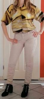 Le Caviar vintage 80's blouse geel & bruin zebraprint 34814