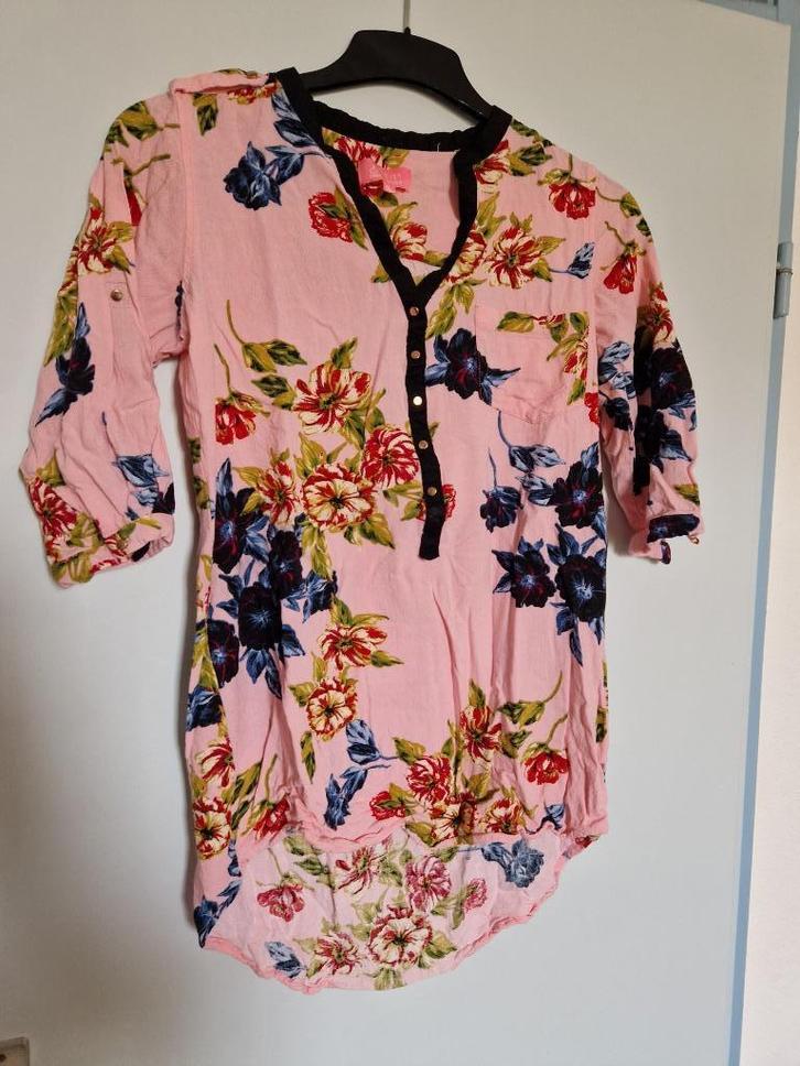 Mooie dames roze print blouse Forever comfort wear maat XL, Kleding | Dames, Blouses en Tunieken, Zo goed als nieuw, Maat 46/48 (XL) of groter