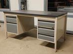 Stalen bureau werkbank met diverse lades, Ophalen, Gebruikt, 120 tot 170 cm
