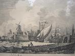 Haven VLISSINGEN, Mooie ingelijste Gravure, Antiek en Kunst, Kunst | Etsen en Gravures, Ophalen of Verzenden