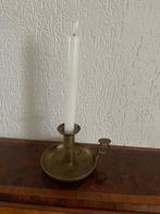 Vintage Messing Kandelaar met Handvat, Antiek en Kunst, Antiek | Kandelaars, Ophalen of Verzenden, Overige materialen