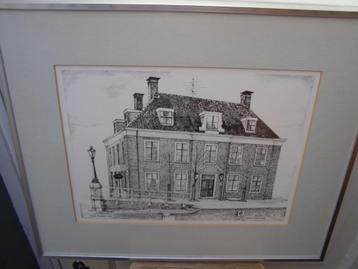 2x De Doelen bij de Sluis te Muiden, ingelijst. Thom Postuma beschikbaar voor biedingen