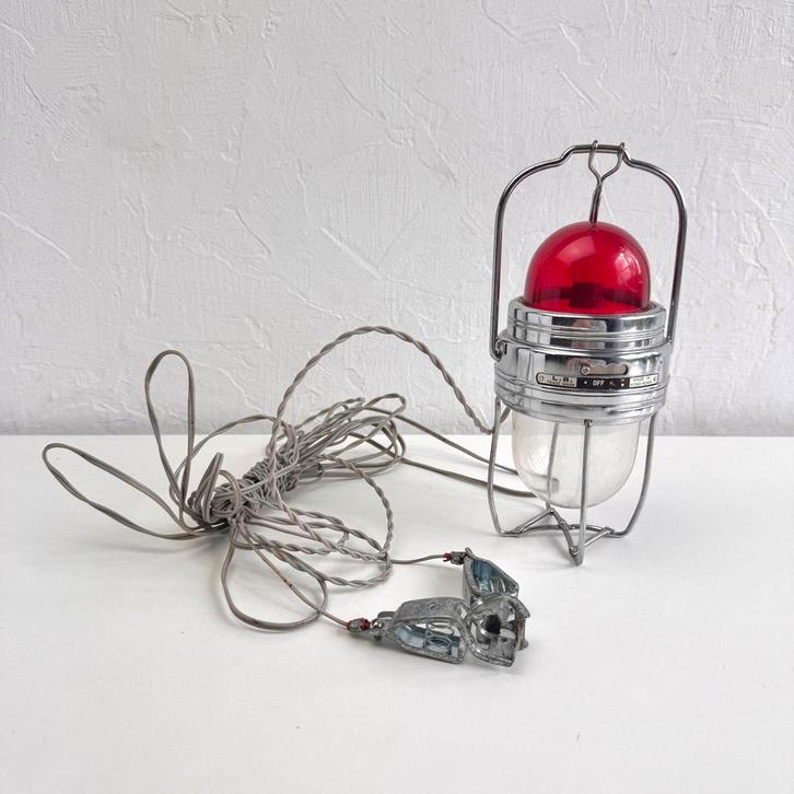 Vintage L.B. Trademark waarschuwingslamp, Huis en Inrichting, Lampen | Overige, Zo goed als nieuw, Ophalen of Verzenden