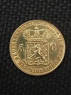 (BLACK FRIDAY 50%) 5 Gulden Willem3 naslag vijfje 1827 B., Postzegels en Munten, Koning Willem III, Verzenden, 5 gulden, Goud
