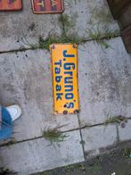 Emaille reclamebord J.Gruno tabak, Verzamelen, Ophalen of Verzenden, Zo goed als nieuw, Reclamebord