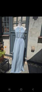 Avond jurk - Feest - Maxi dress - Blauw - Open rug - kant, Maat 38/40 (M), Blauw, Ophalen of Verzenden, Zo goed als nieuw