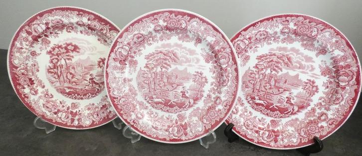 P.Regout - Amazone - 3 rode borden, Antiek en Kunst, Antiek | Servies los, Ophalen