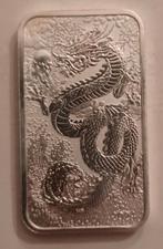 1 ounce zilveren rectangular Dragon, Ophalen of Verzenden, Zilver