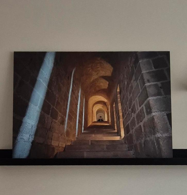 Abdij Mont Saint-Michel foto op aluminium, Antiek en Kunst, Kunst | Schilderijen | Abstract, Ophalen of Verzenden